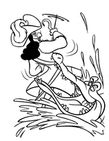 coloriage bataille entre le crocodile et le capitaine crochet